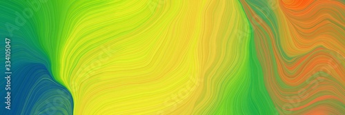 creative decorative waves graphic with golden rod, sea green and green yellow colors