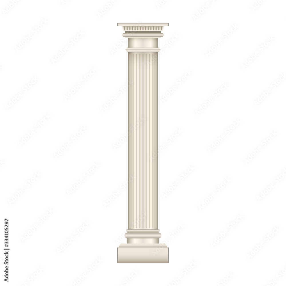 Obraz premium Column pillar vector icon. Realistic vector icon isolated on white background column pillar.