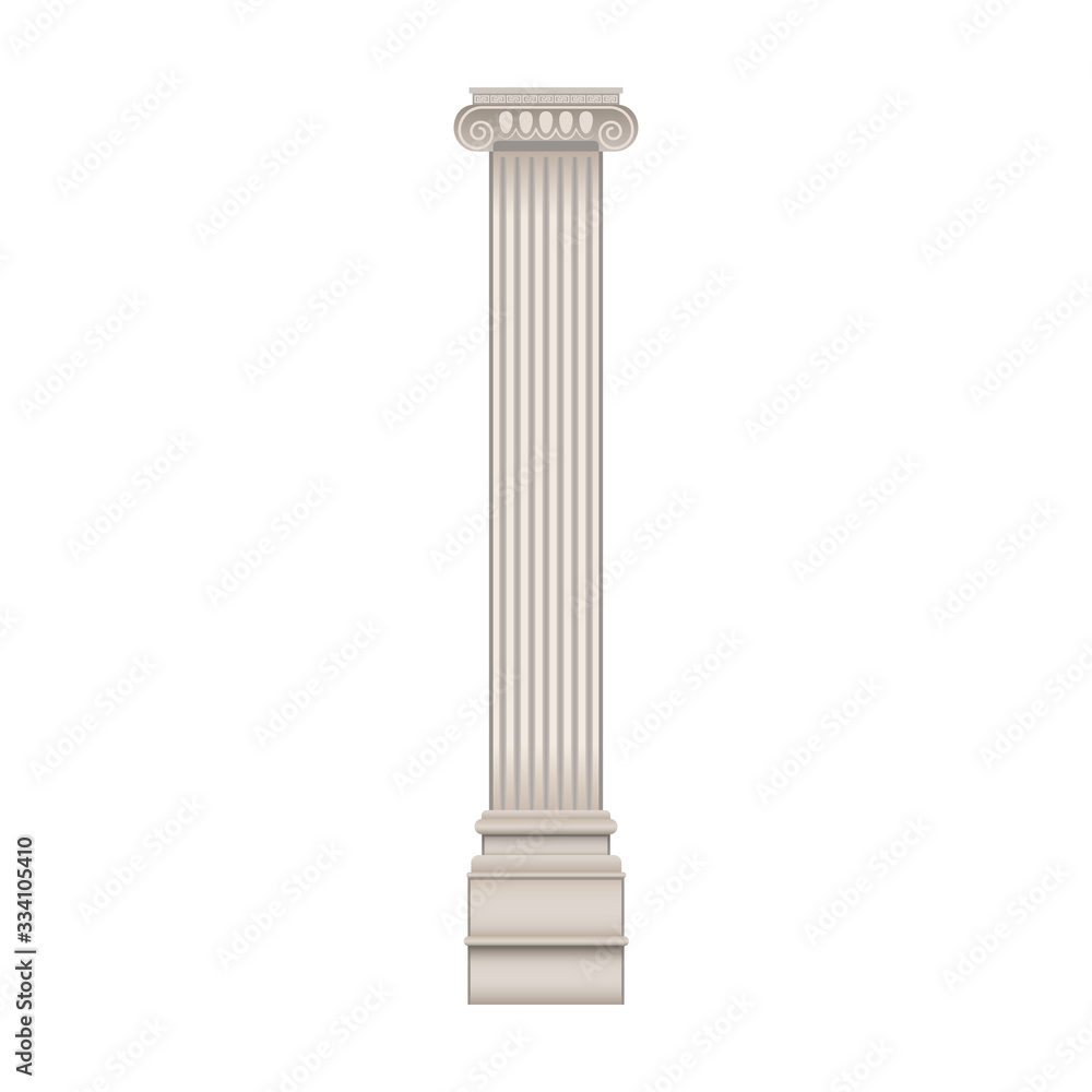 Column pillar vector icon. Realistic vector icon isolated on white background column pillar.