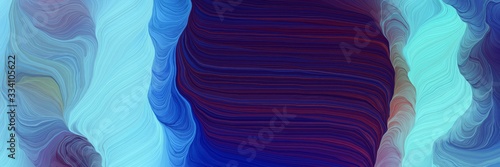beautiful decorative waves header design with very dark violet, steel blue and sky blue colors