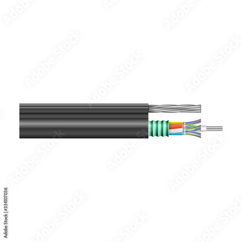 Fiber cable vector icon. Realistic vector icon isolated on white background fiber cable.