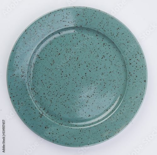 colorful ceramic plate on white background