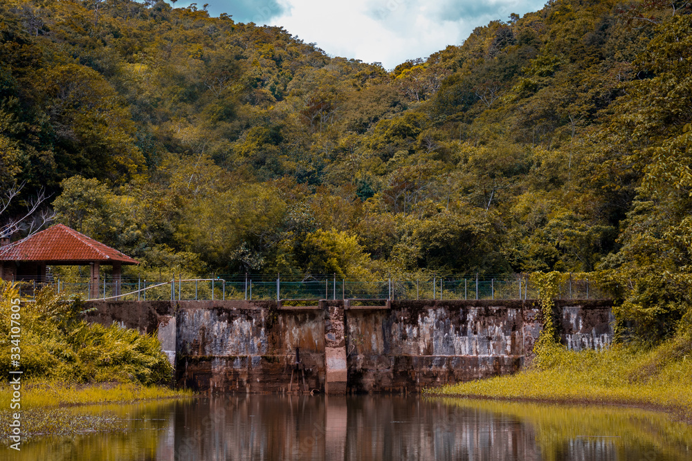 Fototapeta premium The Dam in Autumn Beginning