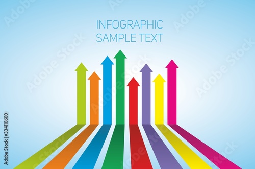 Vector illustration, infographic, colorful arrows