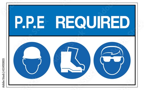 PPE. Required Sign Symbol,Vector Illustration, Isolate On White Background Icon