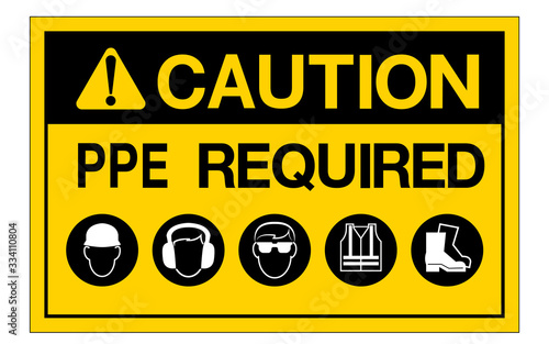 PPE. Required Sign Symbol,Vector Illustration, Isolate On White Background Icon