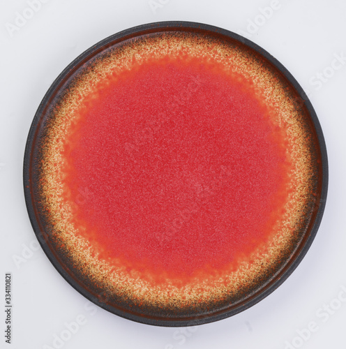 colorful ceramic plate on white background