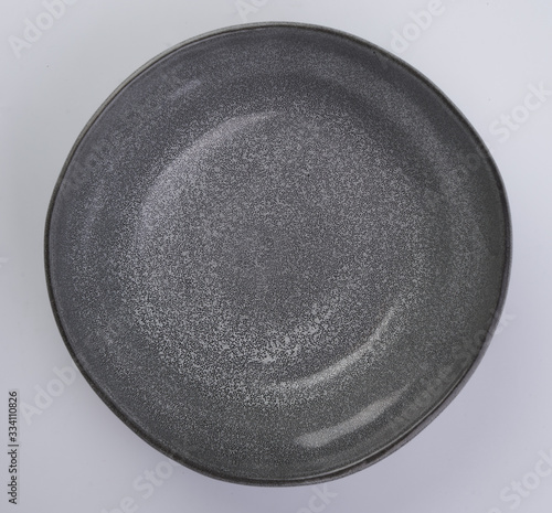 colorful ceramic plate on white background