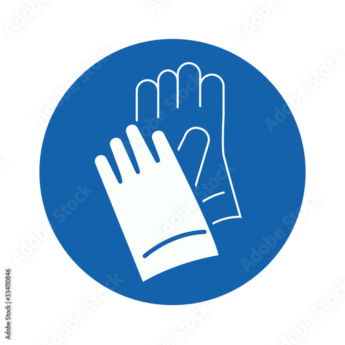 Wear Hand Protection Symbol,Vector Illustration, Isolate white background Icon