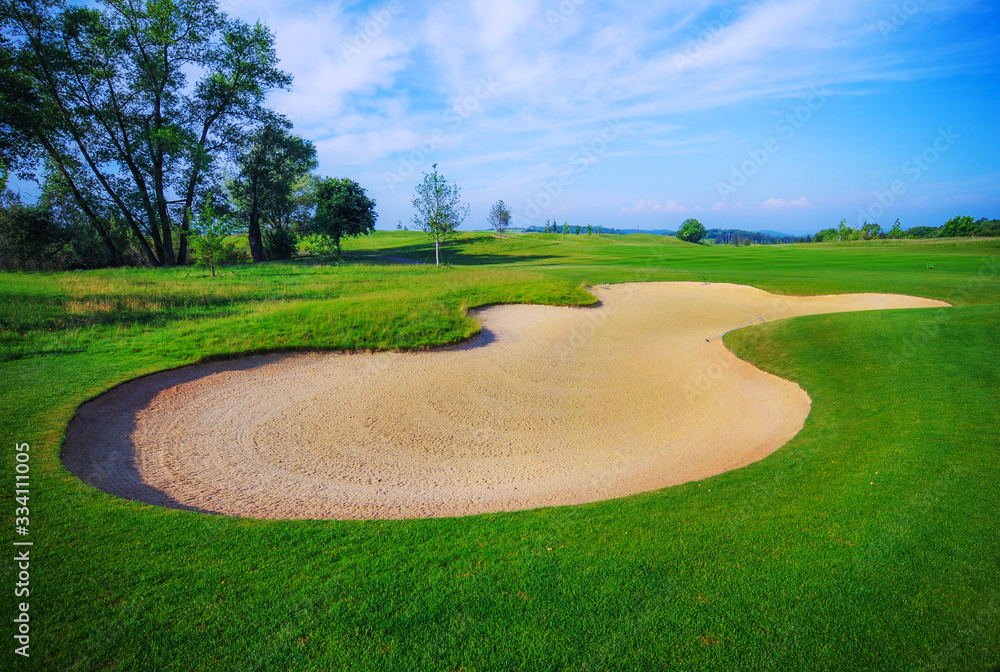 Nice golf course with bunker and nice green Nice golf course with bunker and nice green