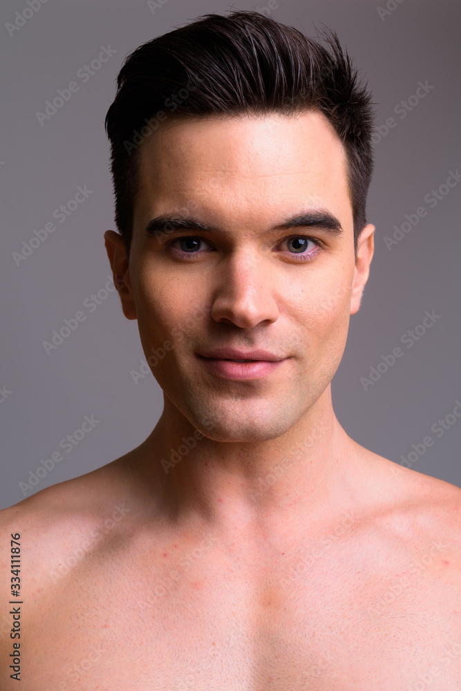 Face of young handsome muscular man shirtless Face of young handsome muscular man shirtless