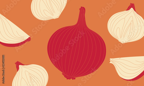 Illustration of easy-to-draw onion. Isolate background.