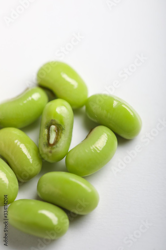 Yard long bean, A bunch of freshly picked cowpea isolated on white