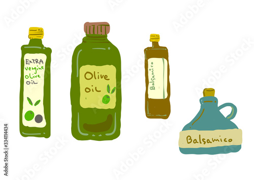 調味料　手描き　オリーブオイル　バルサミコ酢