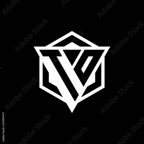 TO logo monogram with triangle and hexagon shape combination