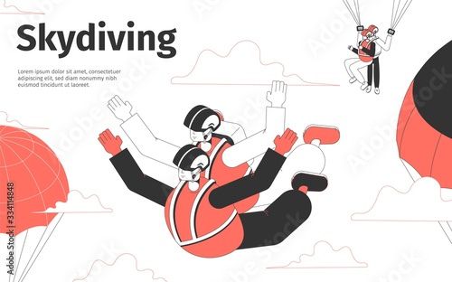 Sky Diving Isometric Background