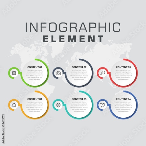 Infographic Vector Template Business Marketing with Icons  and Numbers