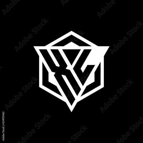 XL logo monogram with triangle and hexagon shape combination