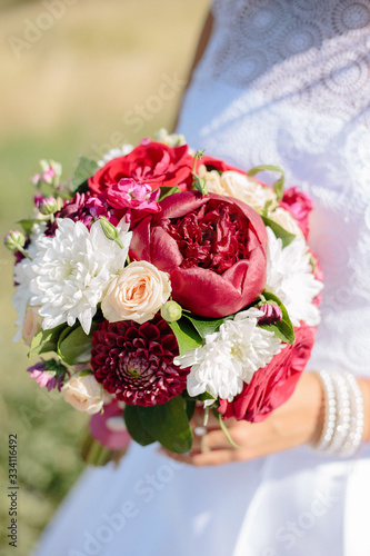 wedding bouquet of red roses