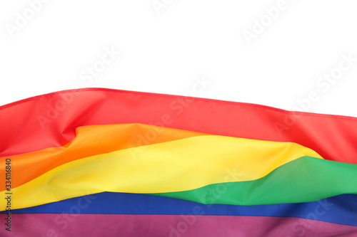Rainbow LGBT flag isolated on white background