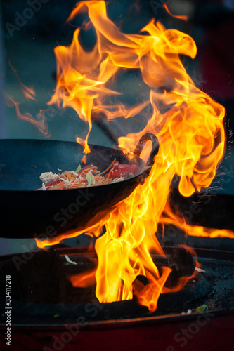 Fresh street food closeup .