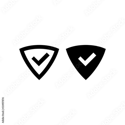 Shield with checkmark symbol for download. Vector icon