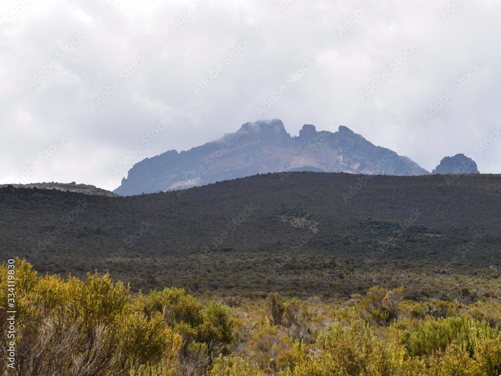 Scenic Mountain Landscapes against sky at Mount Kilimanjaro Scenic Mountain Landscapes against sky at Mount Kilimanjaro