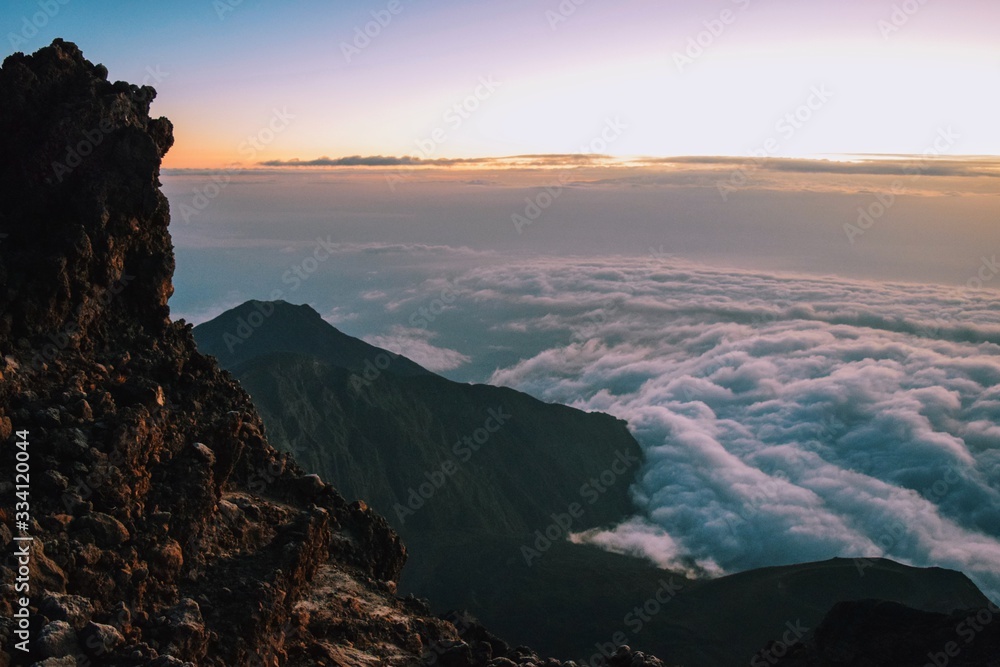 Sunrise above the clouds, Arusha National Park, Tanzania