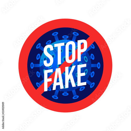 Prevention signs, Stop FAKE NEWS for COVID-19 virus or novel coronavirus symbol, Sing symbol background, vector illustration