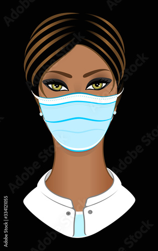 Doctor, a girl wearing a face mask