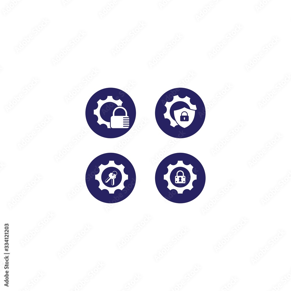 Gear Security logo template vector icon design Gear Security logo template vector icon design