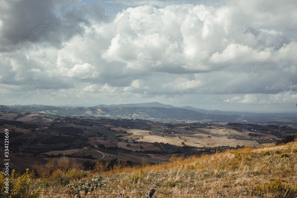 panorama of mountains, Tuscany, italy