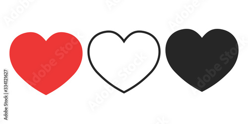 Set hearts icon isolated on white background. Vector illustration. Eps 10.