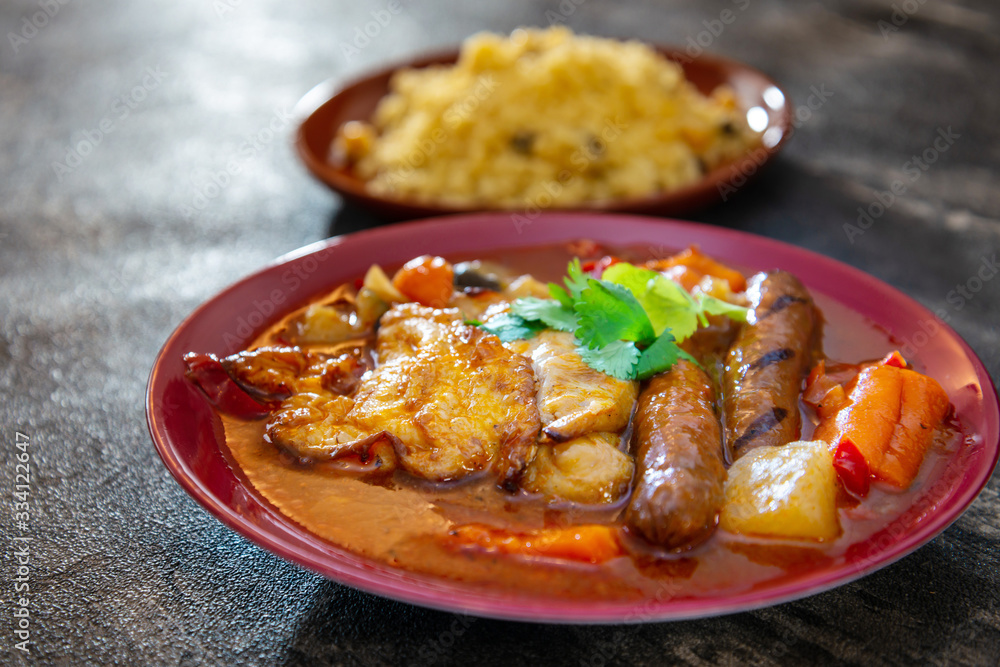 traditional moroccan dish couscous salad with Sausage traditional moroccan dish couscous salad with Sausage
