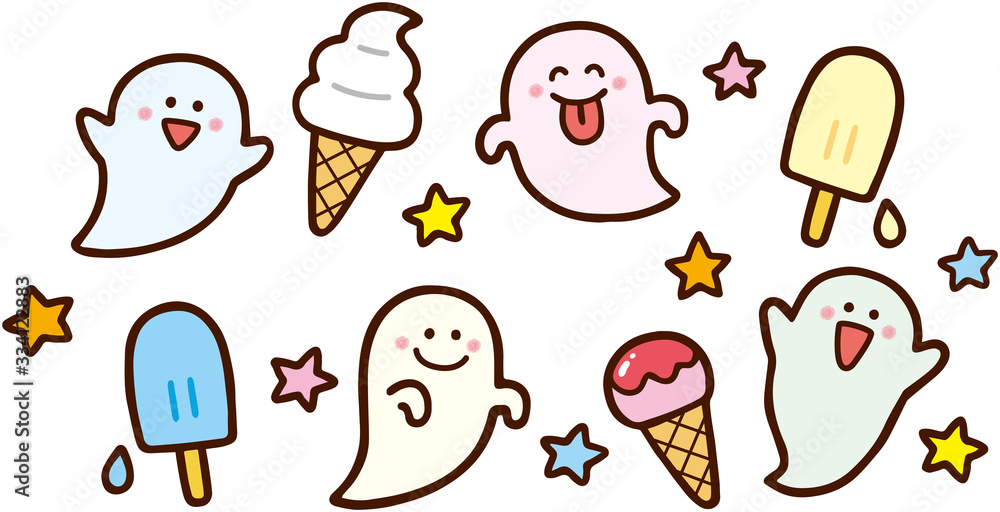 かわいいおばけちゃん Stock Vector Adobe Stock かわいいおばけちゃん Stock Vector Adobe Stock