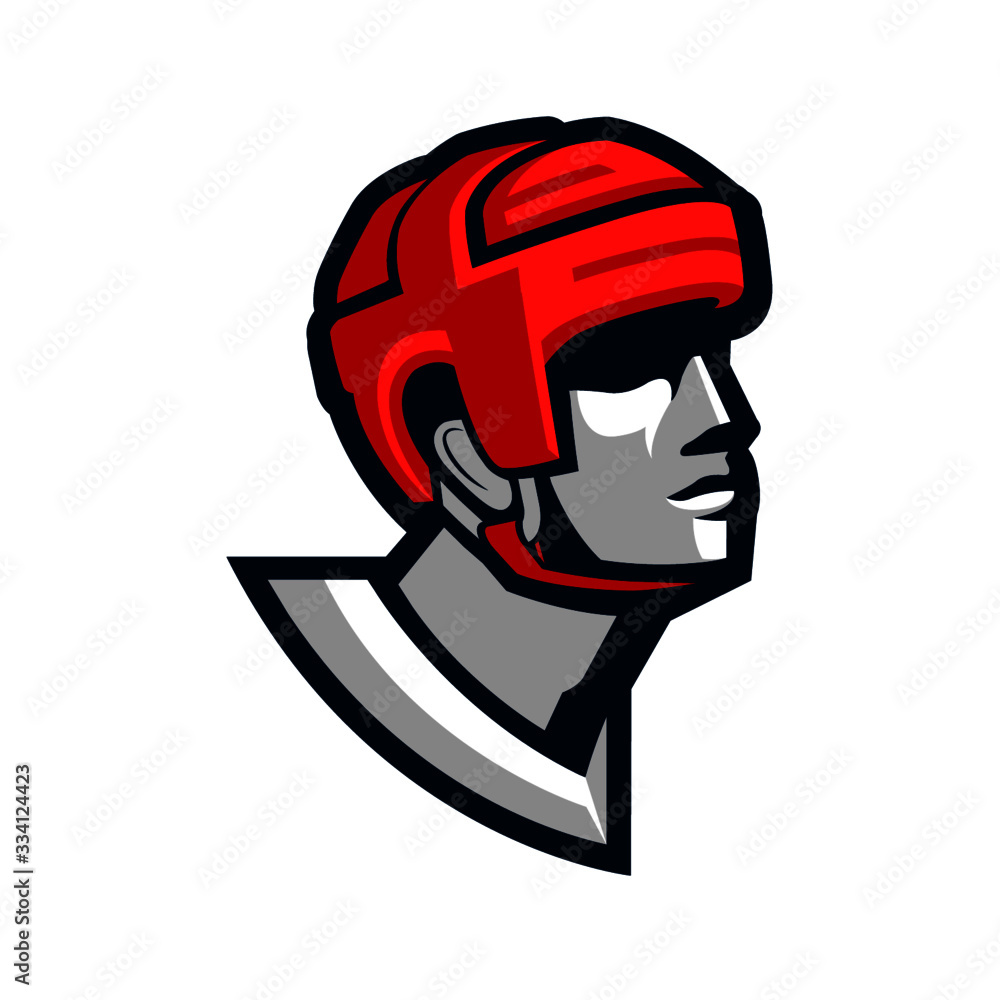 Ice Hockey Player Head (Red Helmet) Ice Hockey Player Head (Red Helmet)