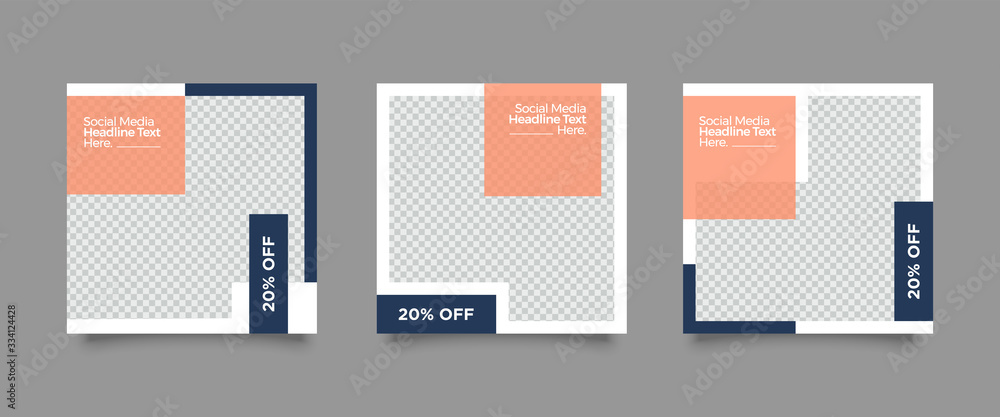Naklejka premium Editable Post Template Social Media Banners for Digital Marketing. Promotion Brand Fashion. Stories. Streaming. Vector Illustration - Vector