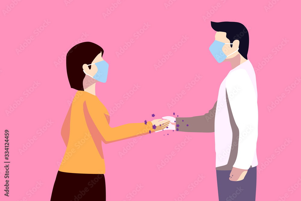 Hands shaking activity are risk of virus infection. Hands shaking activity are risk of virus infection.