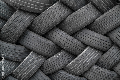Old tire pattern in zigzag and background texture