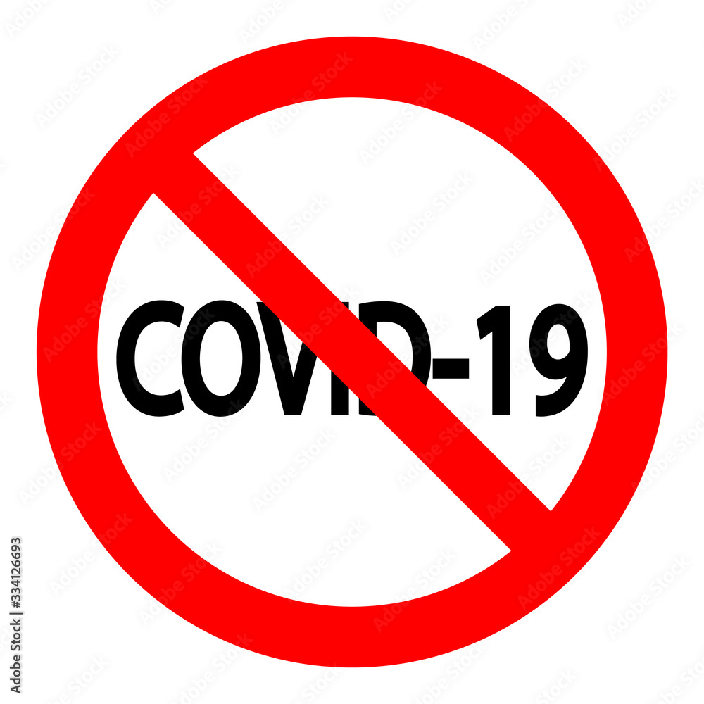 Covid 19 in the stop sign coronavirus. Virus symbol isolated on white background Covid 19 in the stop sign coronavirus. Virus symbol isolated on white background