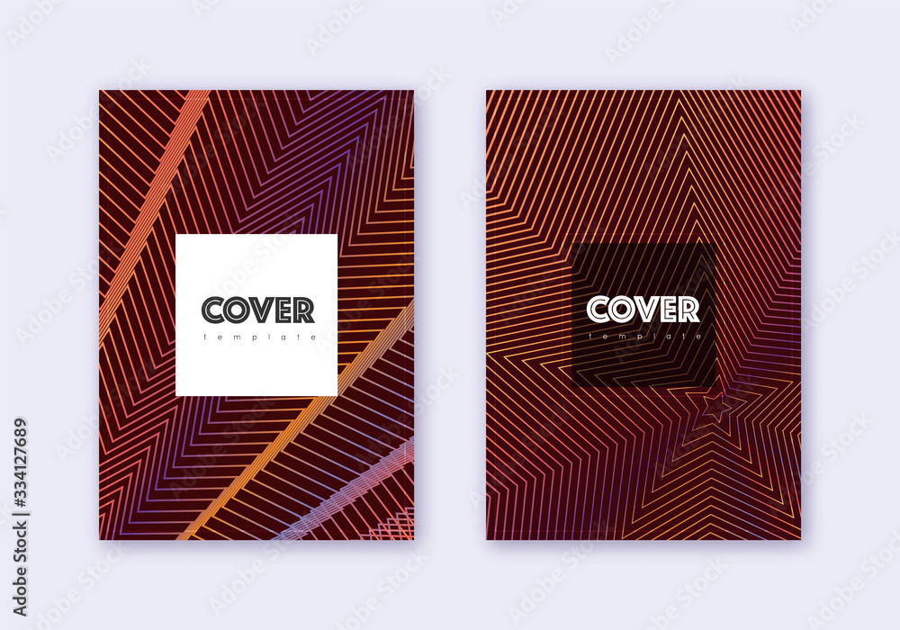 Hipster cover design template set. Orange abstract Hipster cover design template set. Orange abstract