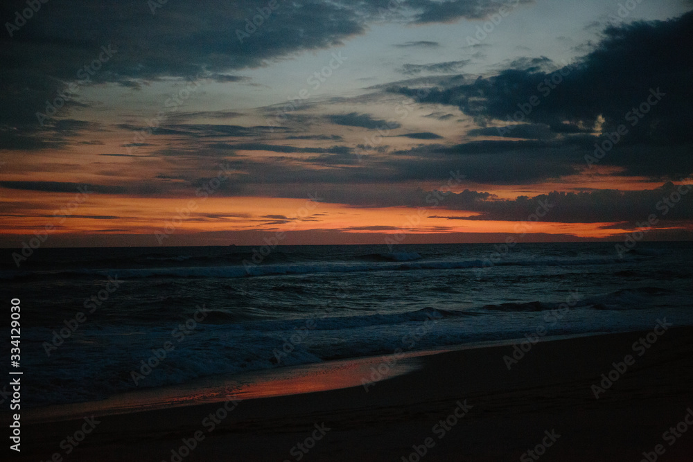 
Sunset on the ocean in the vicinity of Habaraduva in Sri Lanka