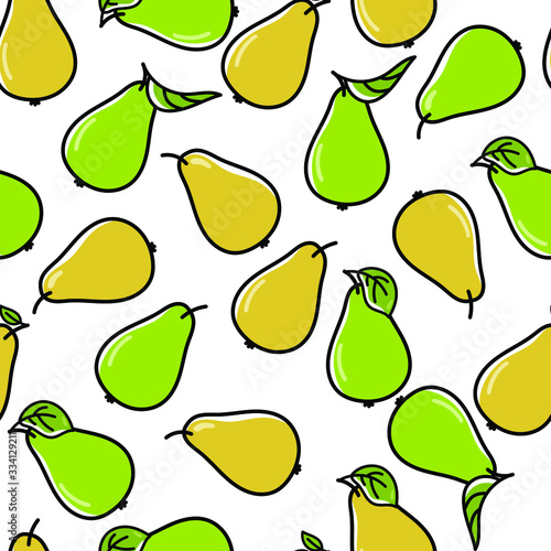  seamless pattern. pear fruit. healthy and organic foods