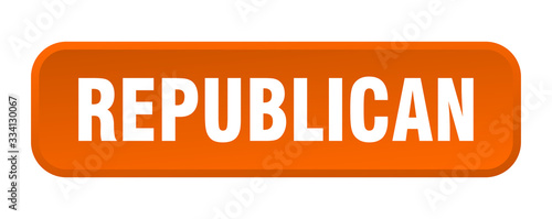 republican button. republican square 3d push button
