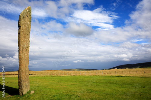 Standing Stones of Stenness, Neolithic megaliths in the island of Mainland, Orkney, Scotland, Highlands, United Kingdom
