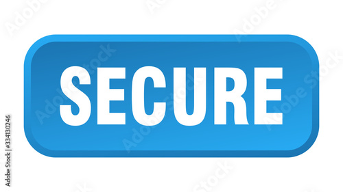 secure button. secure square 3d push button