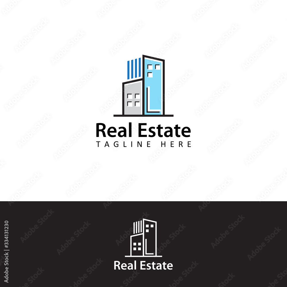 realty estate, apartment, residential property, hotel, real estate logo template design vector