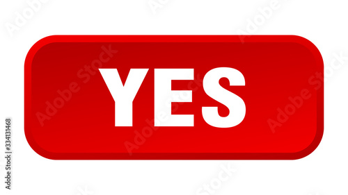 yes button. yes square 3d push button
