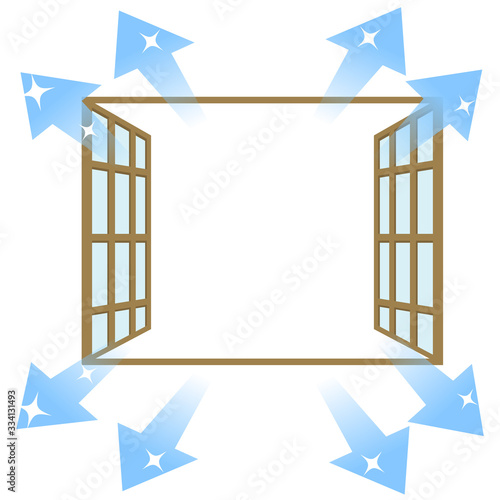 換気をしている窓