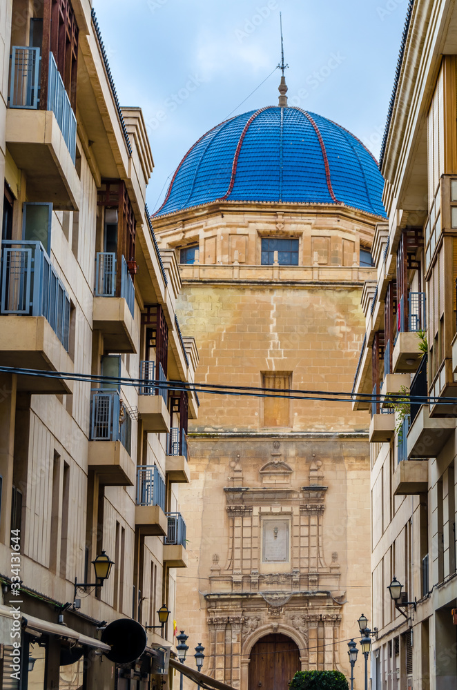 Fototapeta premium Baroque basilica in the town of Elche, Alicante province, Spain